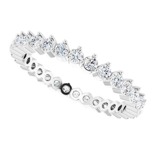 0.90 ct. Round Diamond Eternity Band Stackable Ring-VIRABYANI
